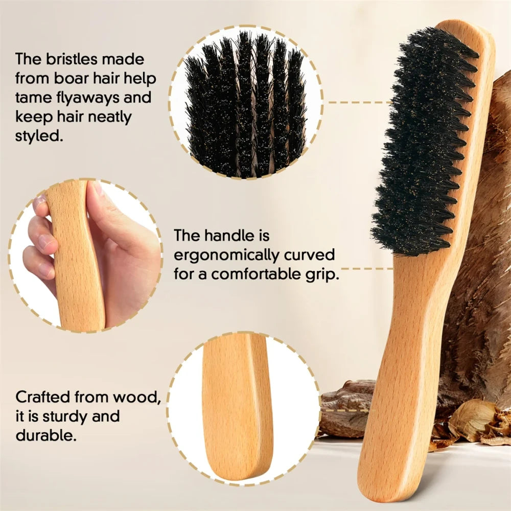 Wooden Round Brush for Sleek Ponytail