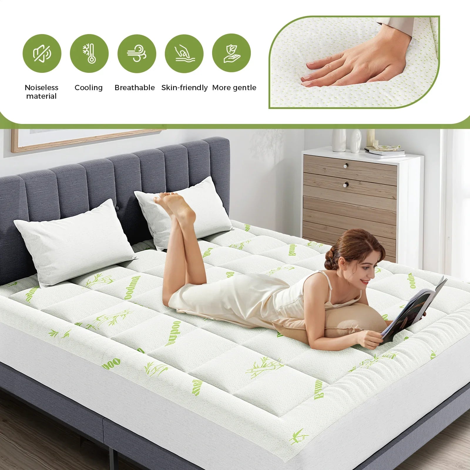 Dreamy Bamboo Mattress Topper